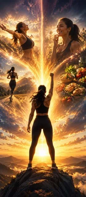 Active woman outdoors, energised after building steadier daily habits