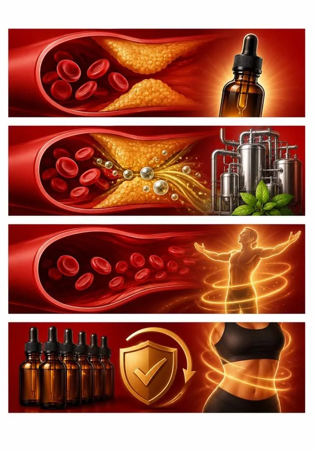 Illustration of clearer circulation and a botanical, sublingual delivery mechanism