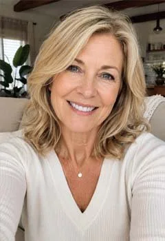Smiling woman relaxed at home